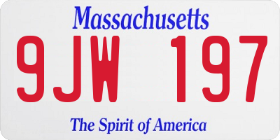 MA license plate 9JW197