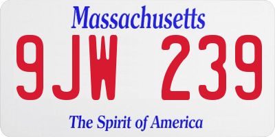 MA license plate 9JW239