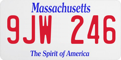 MA license plate 9JW246