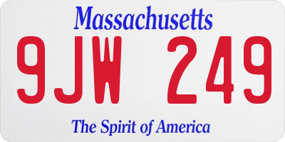 MA license plate 9JW249