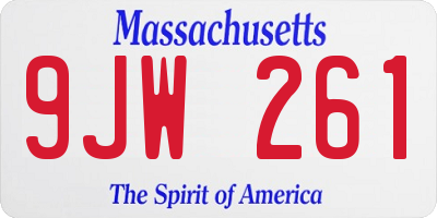 MA license plate 9JW261