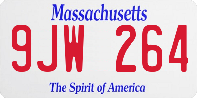 MA license plate 9JW264