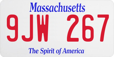 MA license plate 9JW267