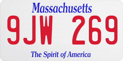 MA license plate 9JW269