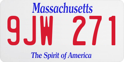 MA license plate 9JW271