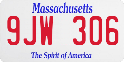 MA license plate 9JW306