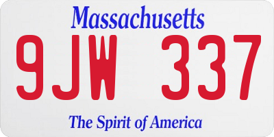 MA license plate 9JW337