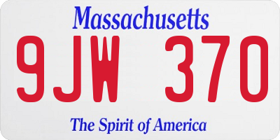 MA license plate 9JW370