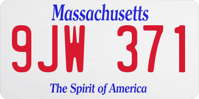 MA license plate 9JW371