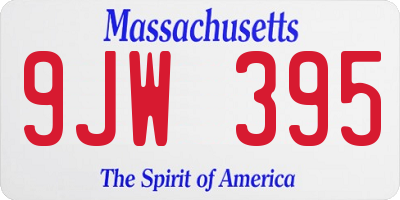 MA license plate 9JW395
