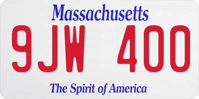 MA license plate 9JW400