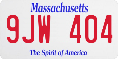 MA license plate 9JW404