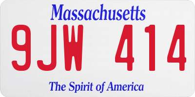 MA license plate 9JW414