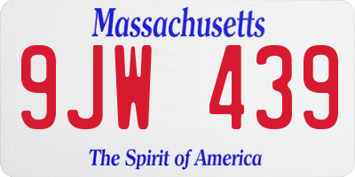 MA license plate 9JW439