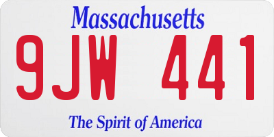 MA license plate 9JW441