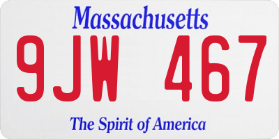 MA license plate 9JW467