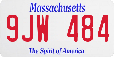 MA license plate 9JW484