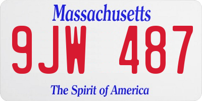 MA license plate 9JW487