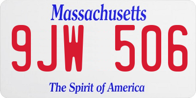 MA license plate 9JW506