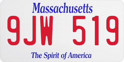 MA license plate 9JW519