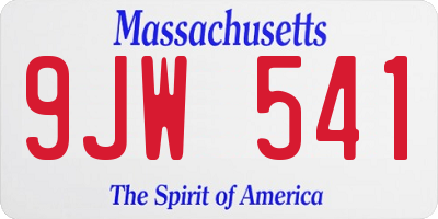 MA license plate 9JW541