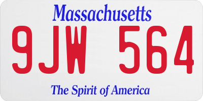 MA license plate 9JW564