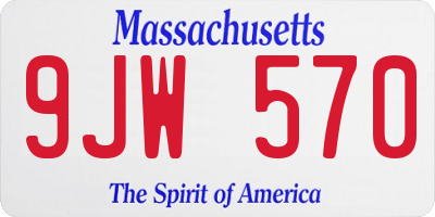 MA license plate 9JW570
