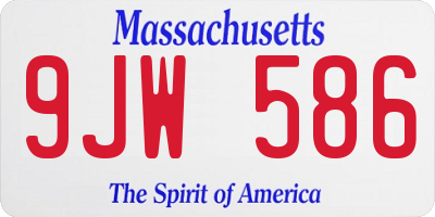 MA license plate 9JW586