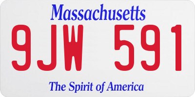 MA license plate 9JW591