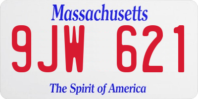 MA license plate 9JW621