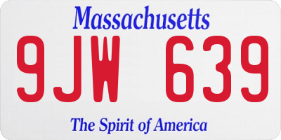MA license plate 9JW639