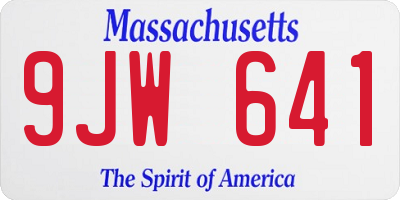 MA license plate 9JW641