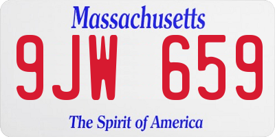 MA license plate 9JW659
