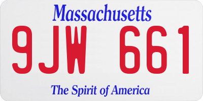 MA license plate 9JW661