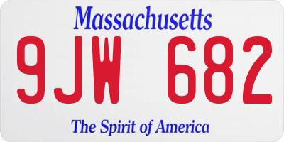 MA license plate 9JW682