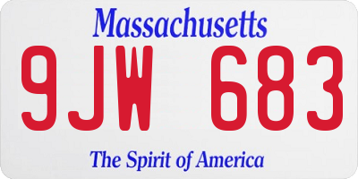 MA license plate 9JW683