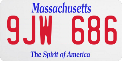 MA license plate 9JW686
