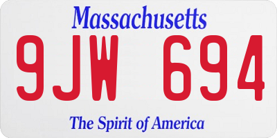 MA license plate 9JW694