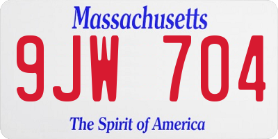 MA license plate 9JW704