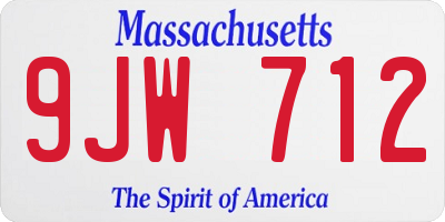 MA license plate 9JW712