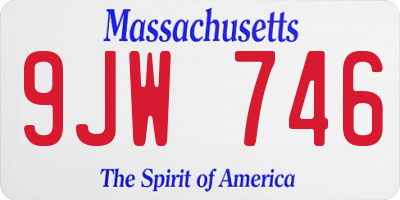 MA license plate 9JW746
