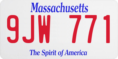 MA license plate 9JW771