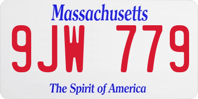 MA license plate 9JW779