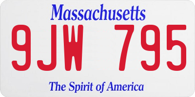 MA license plate 9JW795