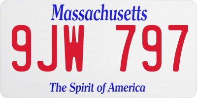 MA license plate 9JW797