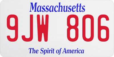 MA license plate 9JW806