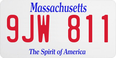 MA license plate 9JW811