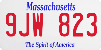 MA license plate 9JW823