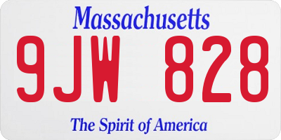 MA license plate 9JW828