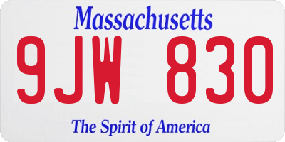MA license plate 9JW830